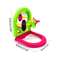 lxaf bird stand perch with mirror parrot plastic standing bar rack playstand chewing toy platform