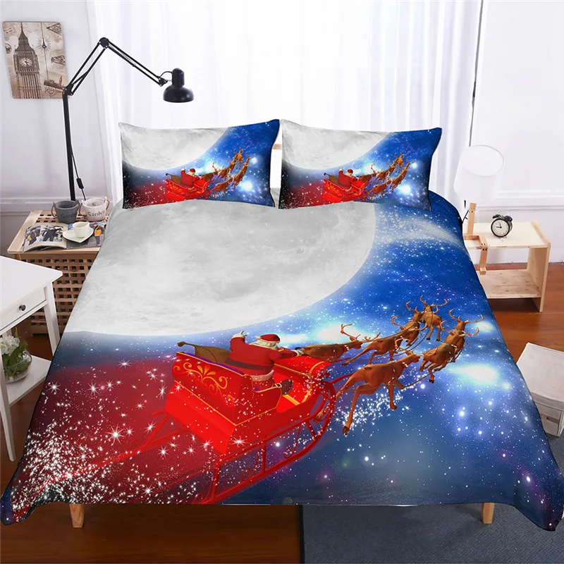 3D с изображениями героев мультфильмов Рождественская тематика пододеяльник