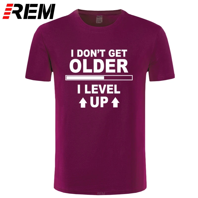 Мужская футболка с забавным принтом REM New I Don't Get Older Level Up летняя хлопковая