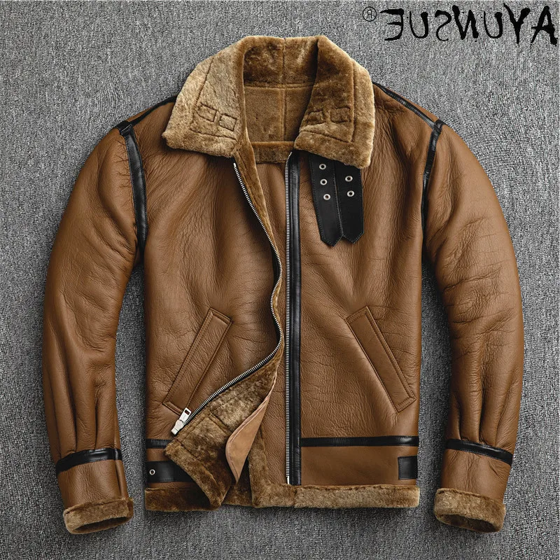 

Men's authentic coat, sheepskin jacket, flying jacket