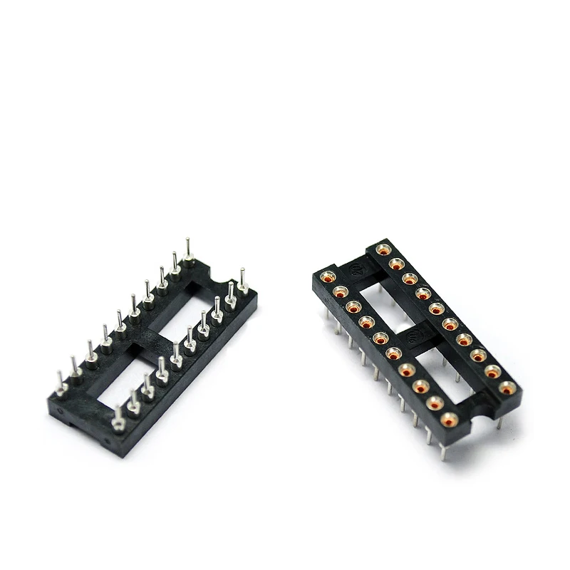 

IC socket integrated block DIP microcontroller chip round hole base 8P 14 16 20 28 40P pin