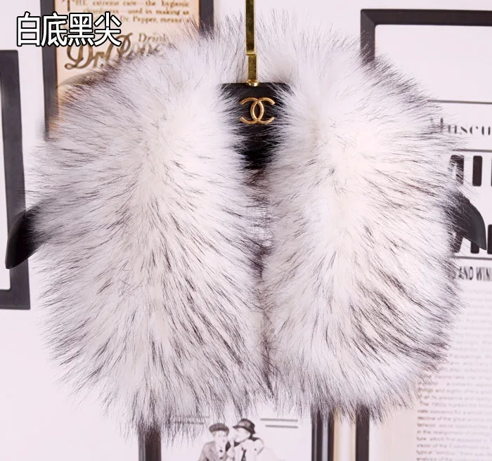 Qearlstar Women Scarf New Faux Fur Collar 55cm Women Children Jackets Coat Hood Fur Decor Shawl Soft Warm Luxury Scarves ZKG15