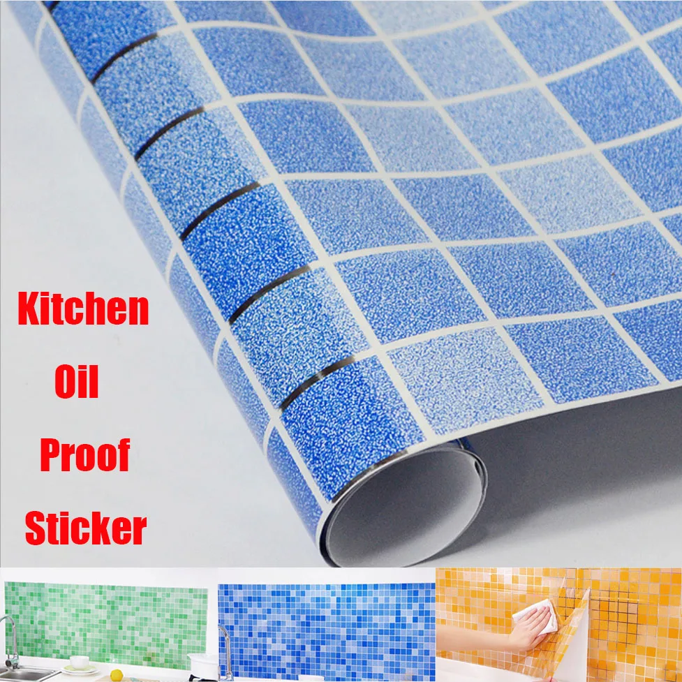 

High Temperature Resistance Wallpapers Home Decor Room Kitchen Mosaic Waterproof Self Adhesive Kitchen Oil Sticker фотообои