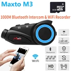 Bluetooth-гарнитура Maxto M3 мотоциклетная с поддержкой Wi-Fi, 1080P