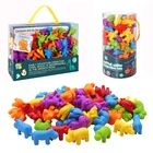 Детская игрушка-сортировка по цвету, модель животного, подсчет Монтессори, детская игрушка, познавательные обучающие игрушки для детей