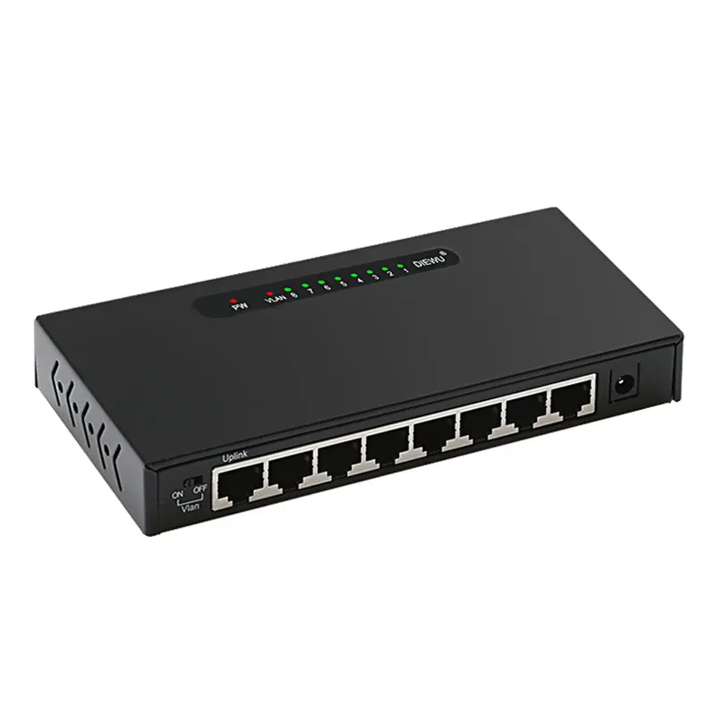 

Network Switchs 8 Ports Gigabit Desktop Switch 10/100/1000Mbps RJ45 Port SOHO Switch 16Gbps Switching Capacity with metal shell