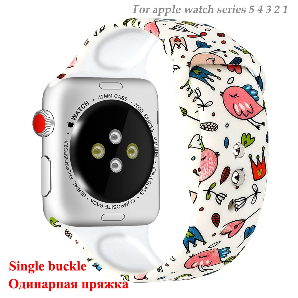Ремешок для apple watch 5, 4, ремешок для apple watch 44 мм, 40 мм, iwatch 3, ремешок 42 мм, 38 м, браслет pulseira, популярные аксессуары для часов с принтом