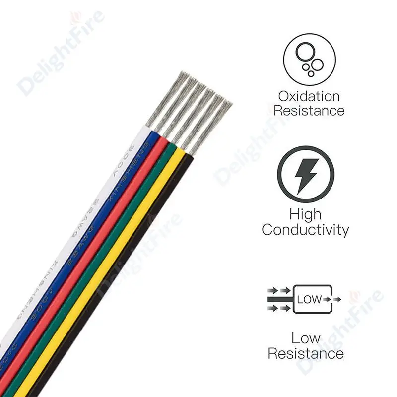 RGBW CCT для светодиодов ленточный кабель 20AWG 6 контактный переходник с внутренней
