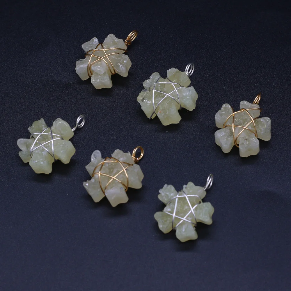 100% натуральный полудрагоценный камень топаз ручной работы серебряная нить кулон