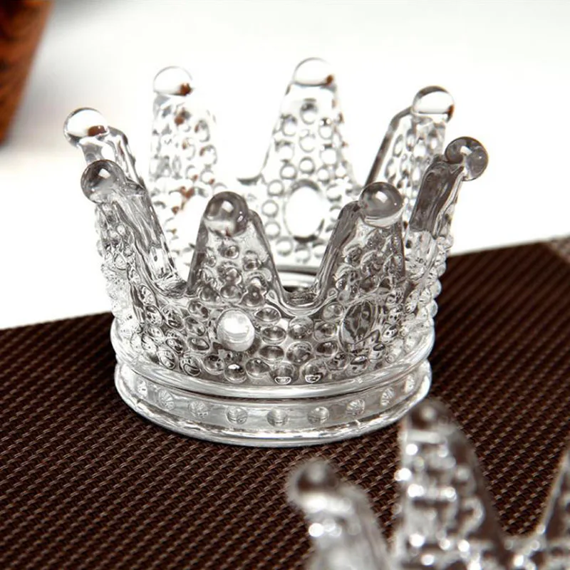 

Cristal Crystals Beads Transparent Glass Crown Cigarette Cigar Ashtray Candle Holder Candlesticks for Candles Ashtray for Home