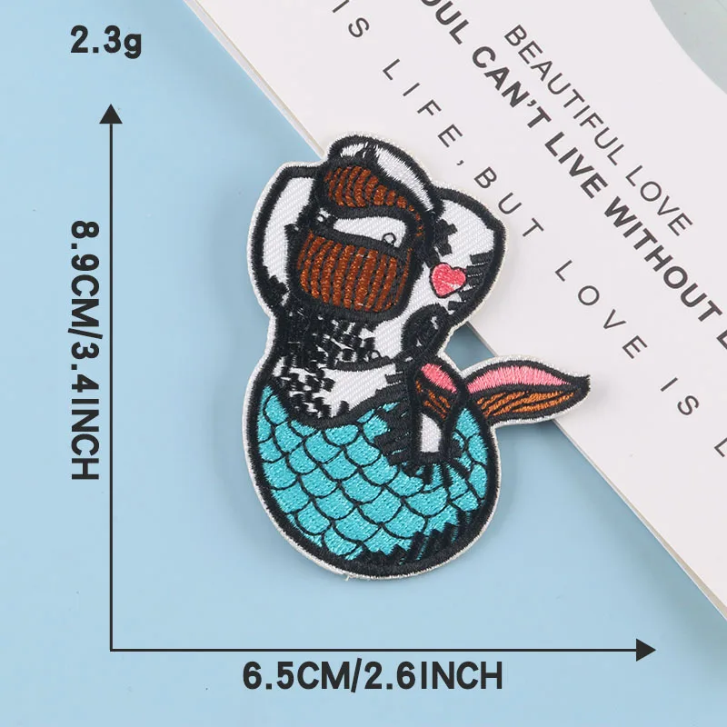 

50pcs/Lot Embroidery Patches Letters Clothing Decoration Accessories Mermaid Shell Diy Iron Heat Transfer Applique Betty Boop