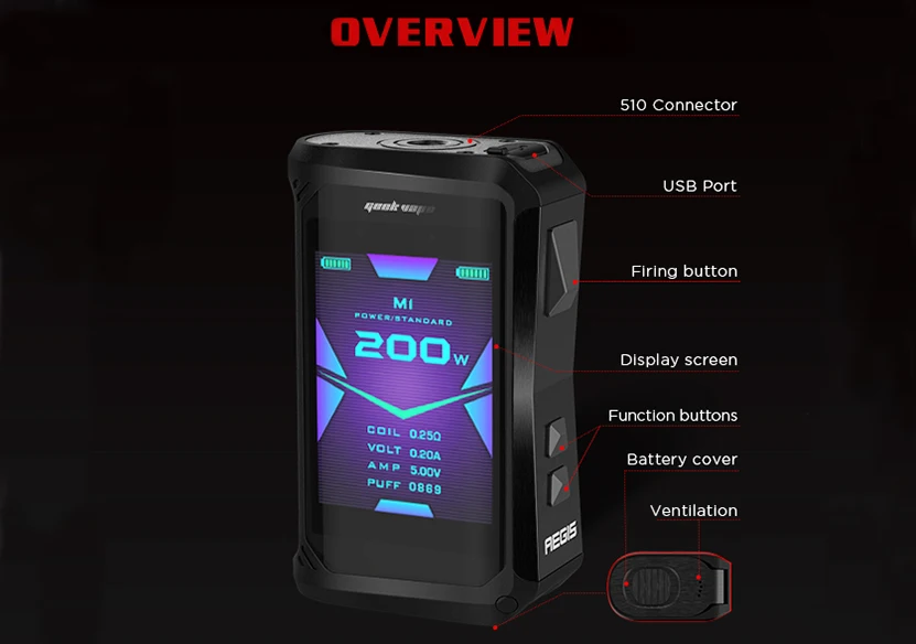 2 шт. GeekVape Aegis X Box Mod 200 Вт 2,0 в качестве чипсета испаритель и 2,4 дюймов OLED экран Vape Mod для 510 Распылитель на резьбе vape
