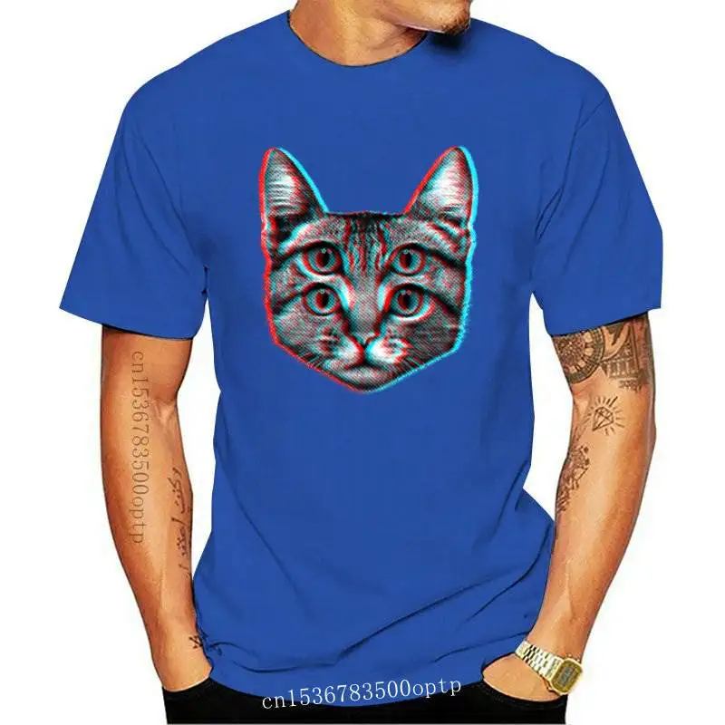 

New 2021 qi0410A 100% cotton funny short sleeve men T shirt casual cat cool mens tshirt male fashion t-shirt tee shirts