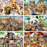 gatyztory diy handpainted oil painting paint by numbers for adults children animals picture colouring unique gift home decor