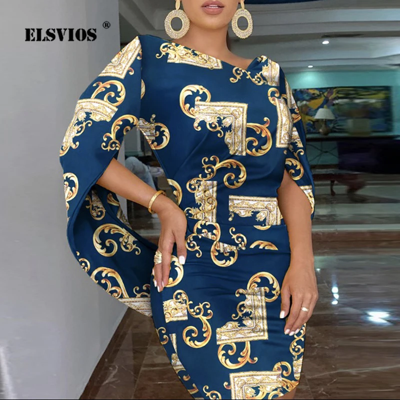 Элегантные Осенние платья с принтом и рукавом лотоса модное сексуальное