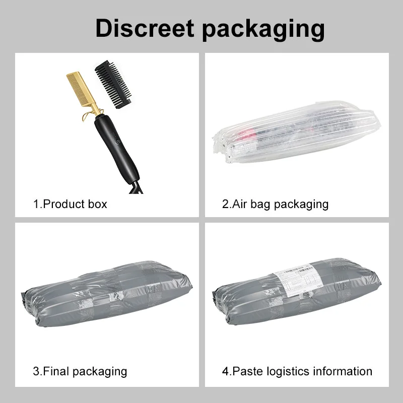 

Hair Straightener 2 IN 1 Gold Ceramic Heating Comb Hair Waver Curling Iron Brush Dry Wet Use Electric Hair Styling Tools