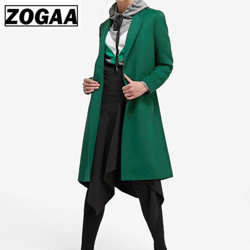 Европейский зимний женский темно-зеленый тонкий длинный рукав стиль шерстяное