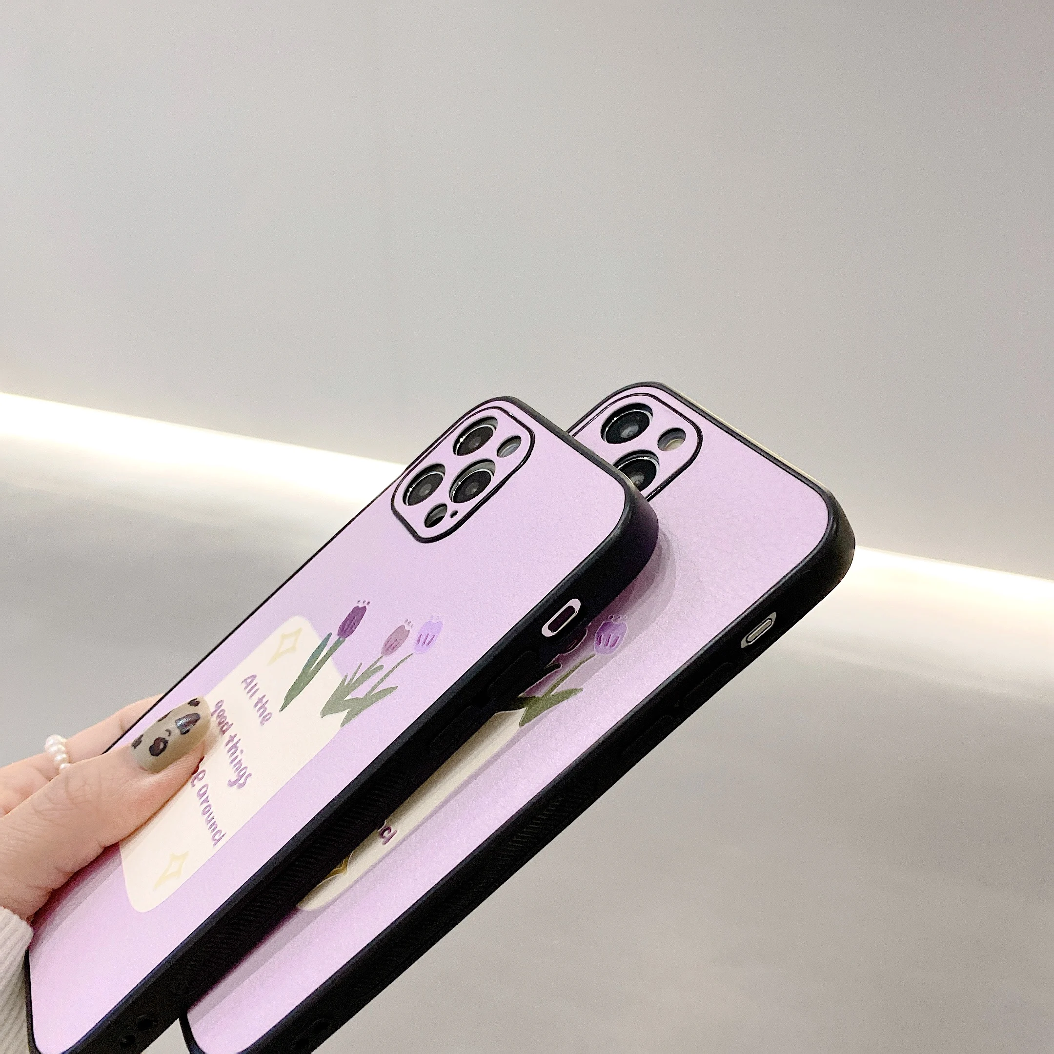 

Art Phone Case For iPhone 7 8 7P 8P X XS XR 11 11pro 11proMax 12mini 12 12pro 12proMax Cases Oil Painting Soft Black Cover Coque