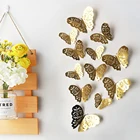 12 шт.компл. красивые наклейки на стену в виде бабочки, домашний декор для холодильника, шкафа, стеклянной мебели, Настенный декор, самоклеящиеся наклейки