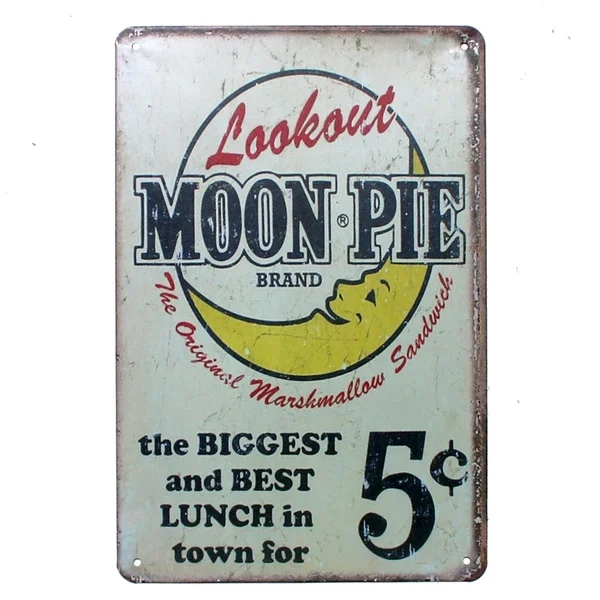 

Metal Tin Sign Look Out Moon Pie Pub Home Vintage Retro Poster Cafe ART