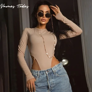 Autumn 2021 Long Sleeve Overalls for Women Basic Solid Womens Sexy Bodysuit Lady Streetwear One Piece for Women Vamos Todos