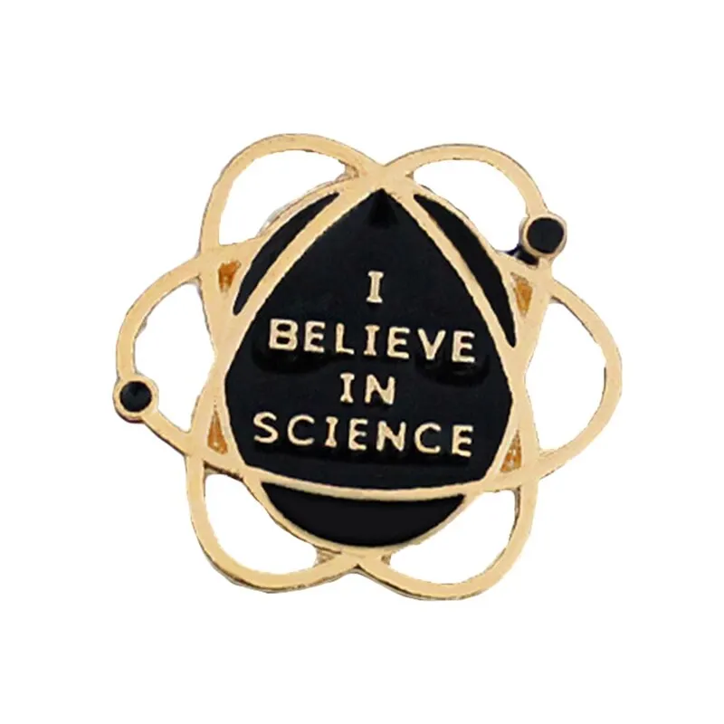 Брошь &quotНаука&quot &quotЯ верю в науку&quot булавка вокруг Земли брошь значок для
