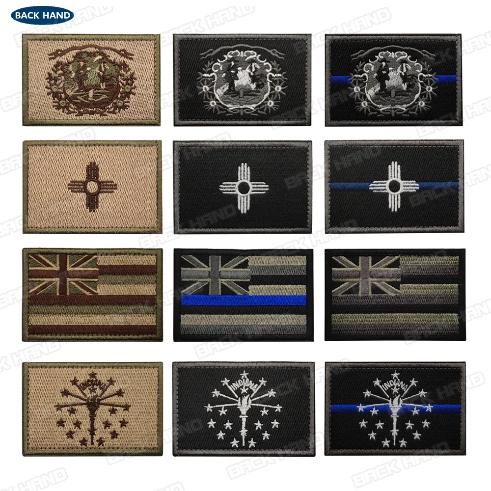 Вышитая нашивка с флагом штата Индиана Новая Мексика гавайская Западная