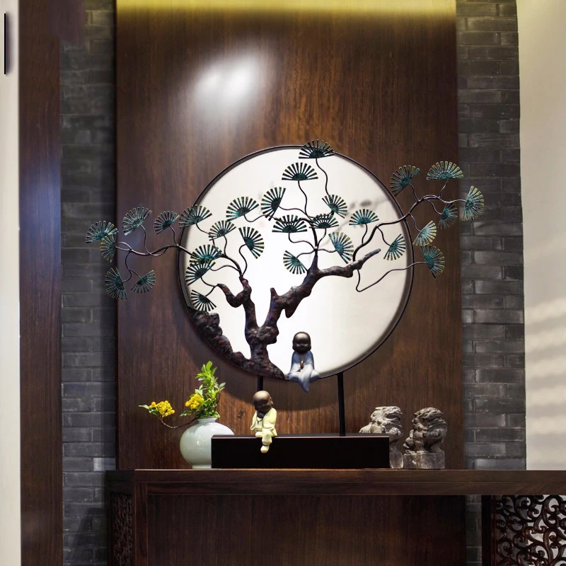 Новое китайское украшение из кованого железа сосны для дома гостиной крыльца