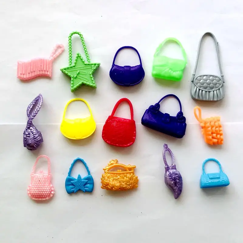

Fashion Handmade 15 Items/Lot Mini Doll Accessories Kids Toys Handbags Dolls Kits For Barbie Dressing Game DIY Birthday Present
