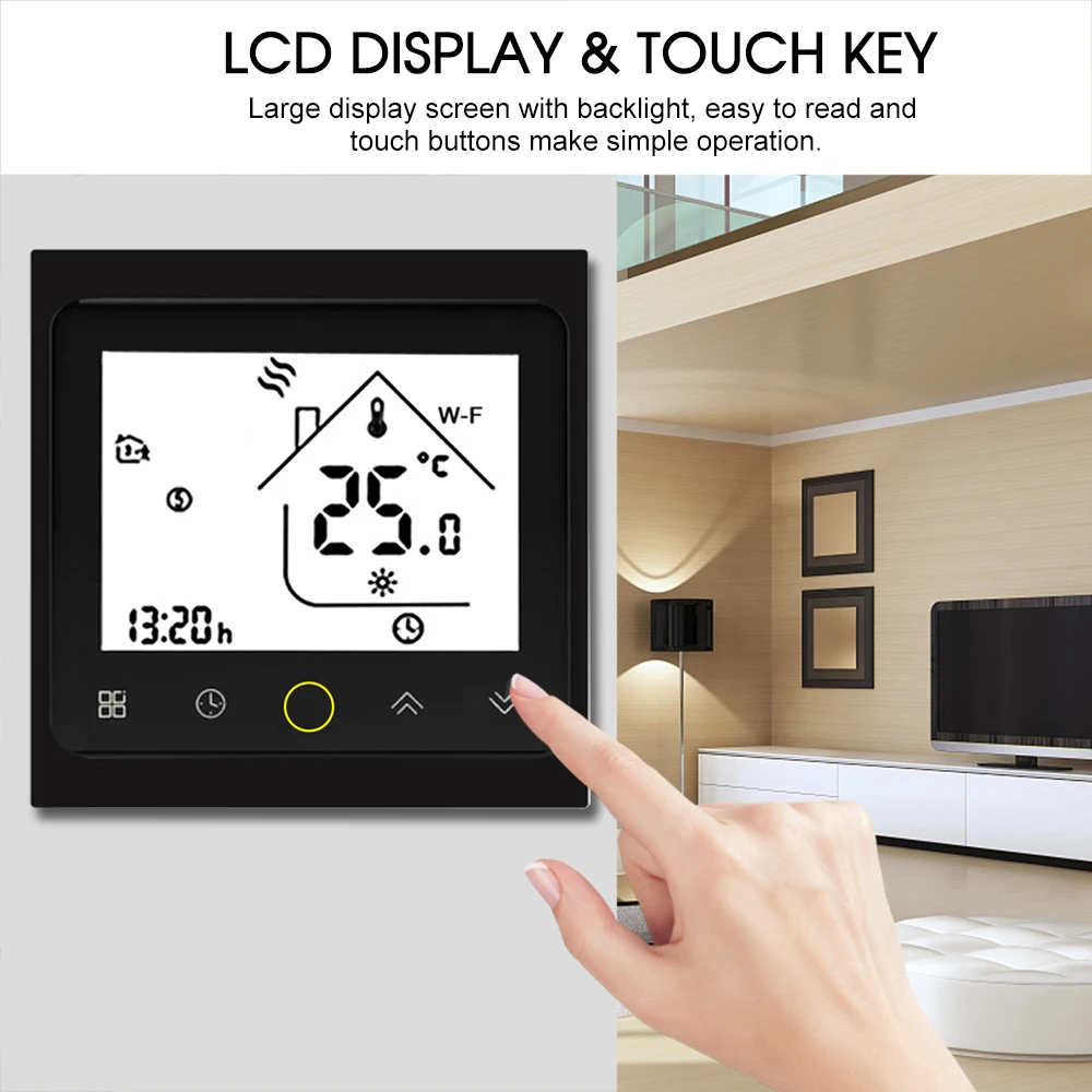 Термостат для водяного/газового котла умный Wi Fi регулятор температуры работает