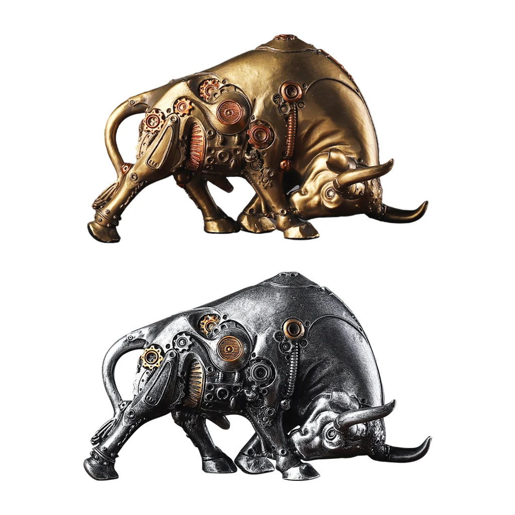 

Bull Figurine Collectable Resin Sculpture Ornament for Car Dashboard Decoration