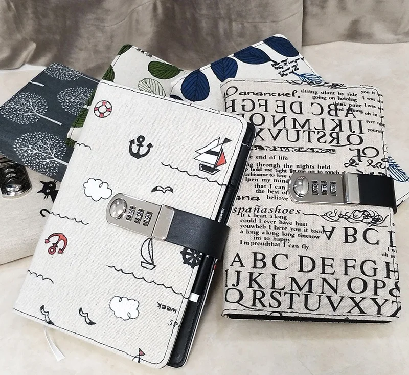 

Stationery Multifunctional Codebook With Lock Students'simple Notebook Thickened Handbook Retro Notebook