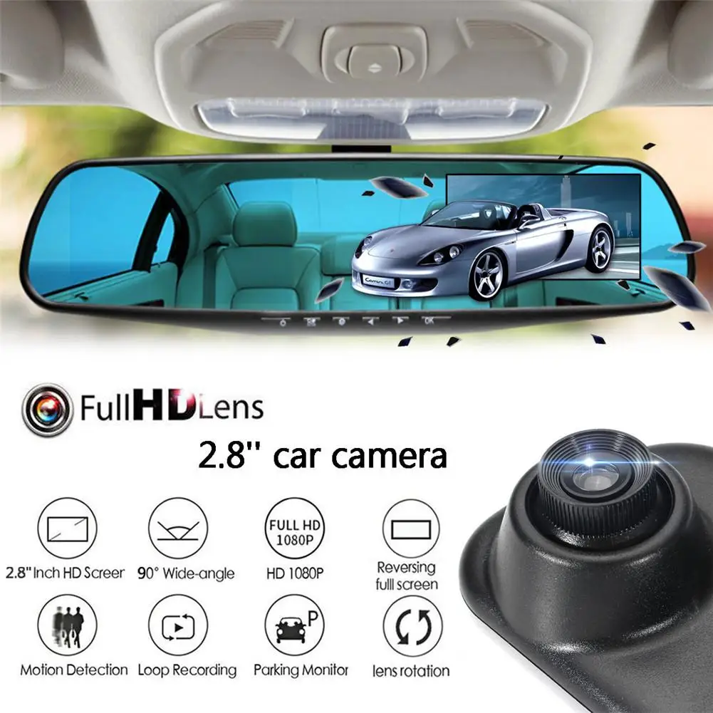 Full HD 1080P Автомобильный видеорегистратор регистратор зеркало заднего вида