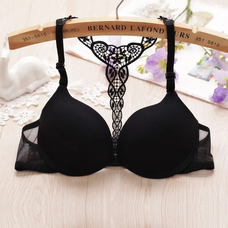 

New fashioin style beauty back seamless front buckle sexy push up bra underwear brassiere lingerie wire free wireless bralette