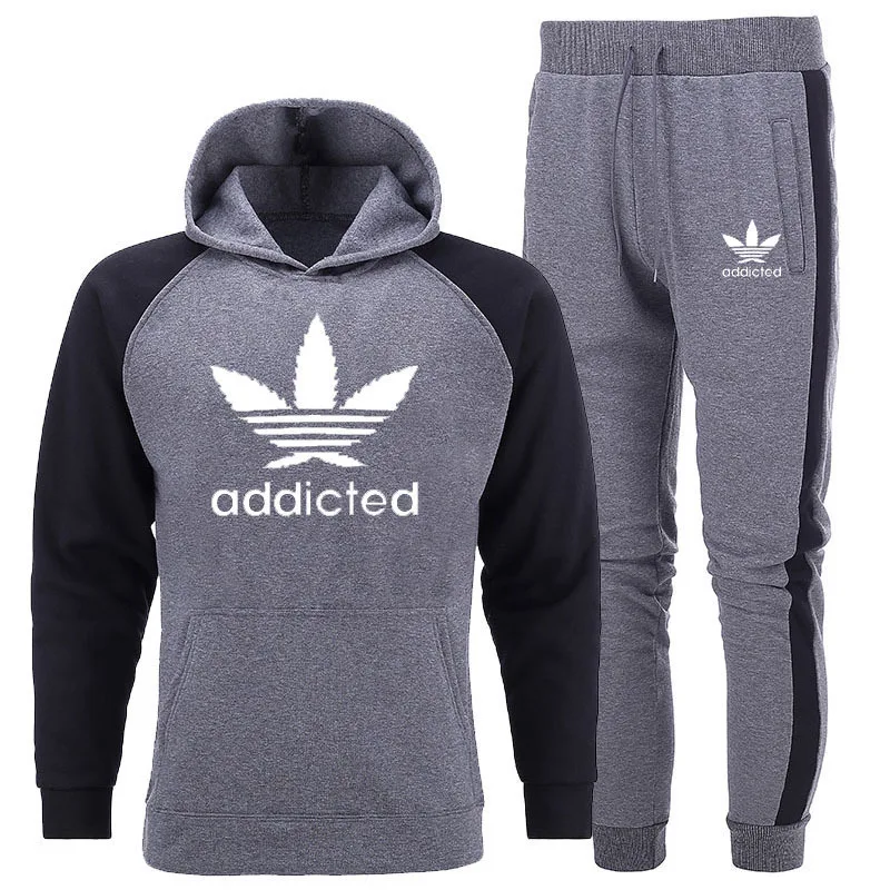 

Sportswear suit men's patchwork sweatshirt hoodie men's sportswear suit