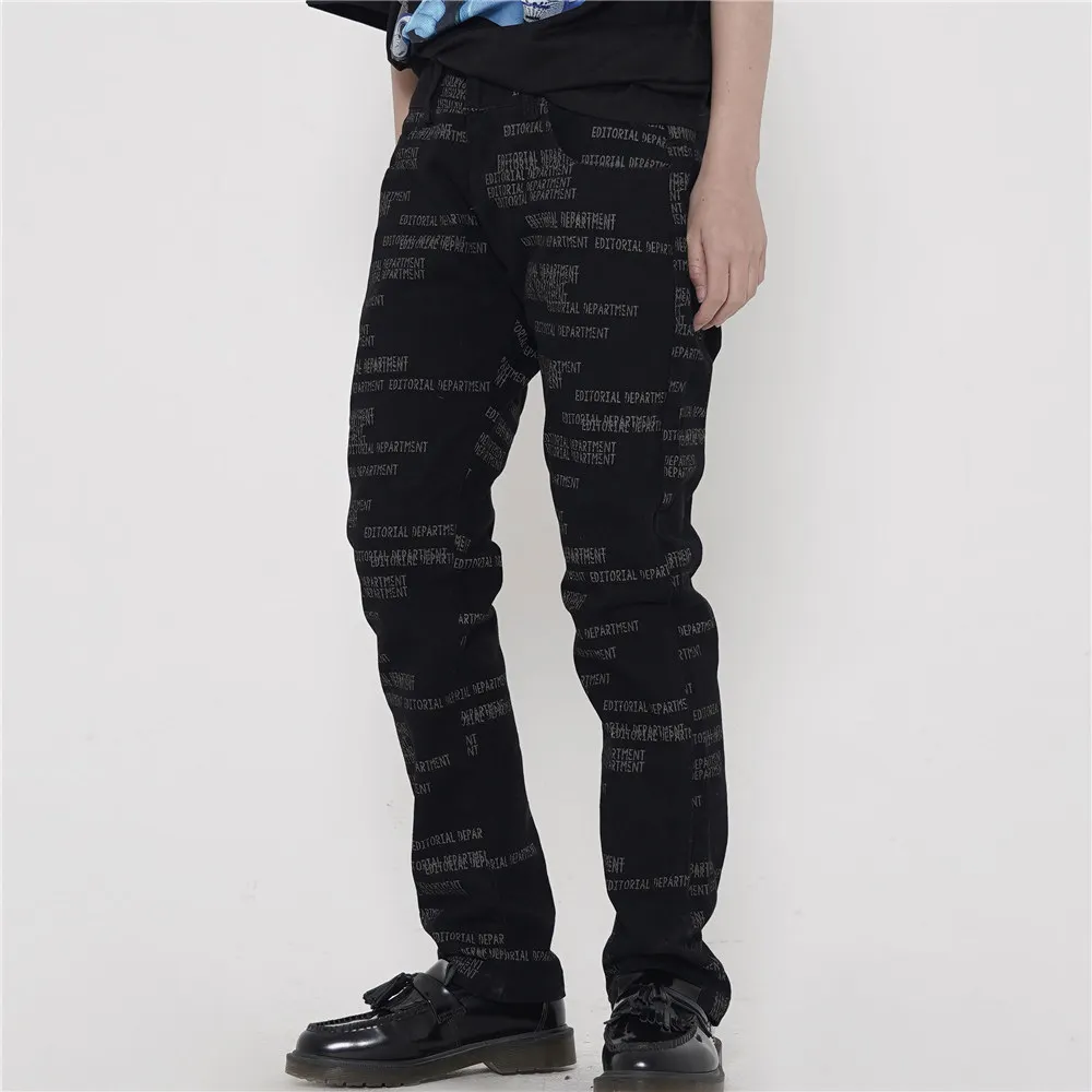 

Men's Pant Thin Pencil Korean British Style Letters Printed Streetwear Casual Joggers Trousers