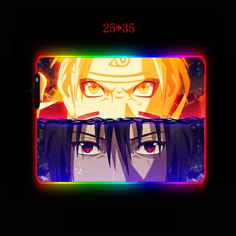 Коврик для мыши с японским аниме RGB большой коврик компьютерный со светодиодной