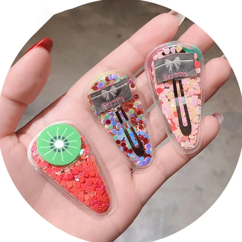 

5pcs/set Girls Cute Hair Clips With Sequins Design Hair Pin Children Hairpin Princess Hair Accessories