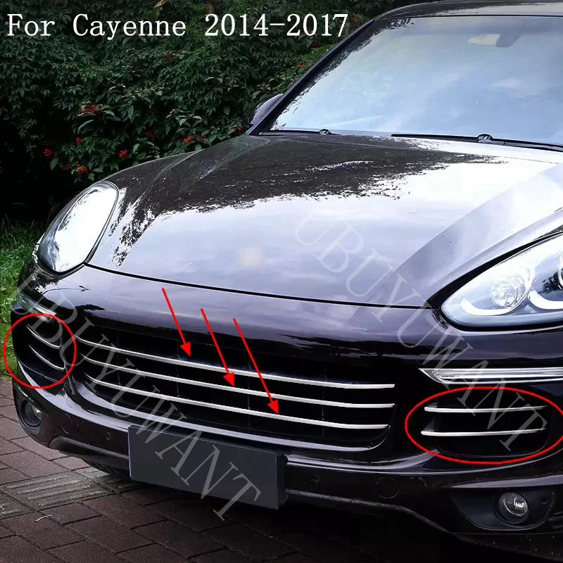 Для Porsche Cayenne 2014 2015 2016 2017 ABS автомобиля передний 3D бампер сетки вентиляционное