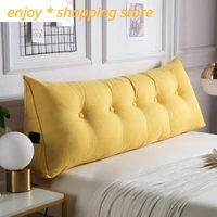 washable nordic style long bedside pillows with filling solid simplicity pillow single double home cushion for sleeping