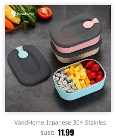 VandHome, японский детский Ланч-бокс, микроволновая печь, Bento box с отделениями, портативный, пшеничная солома, Bento, Ланч-бокс, контейнер для еды