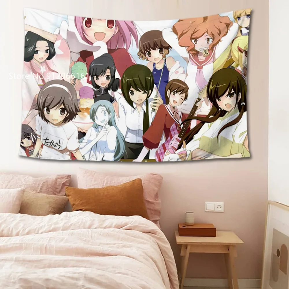 

Customizable Anime Wall Tapestry The World God Only Knows Carpet Polyester Cloth Cartoon Character Grass Mat TV Background Decor