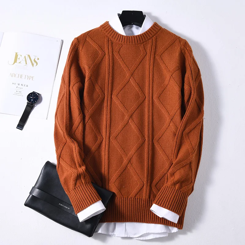 2019 высококачественные свитера из 100% кашемира и шерсти вязаные мужские джемперы