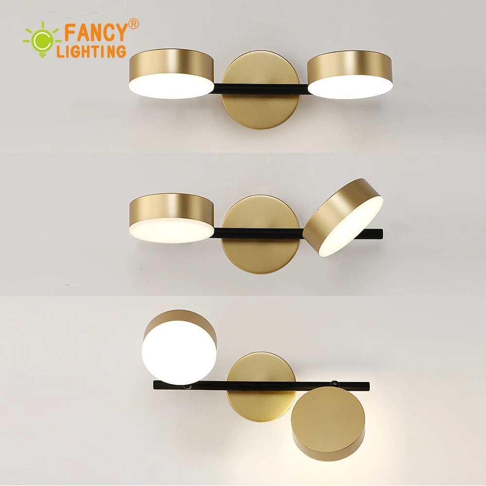(Бесплатная 220V светильник источник) современный 1/2 /3 головы led настенный