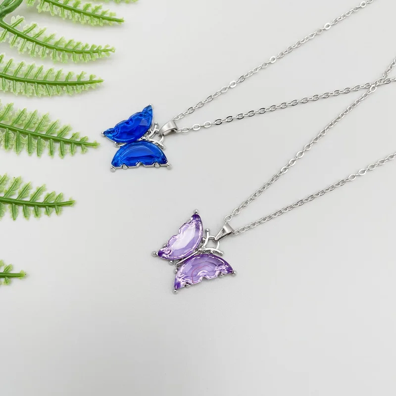 Женское ожерелье с подвеской-бабочкой кристаллами 2021 | Украшения и аксессуары