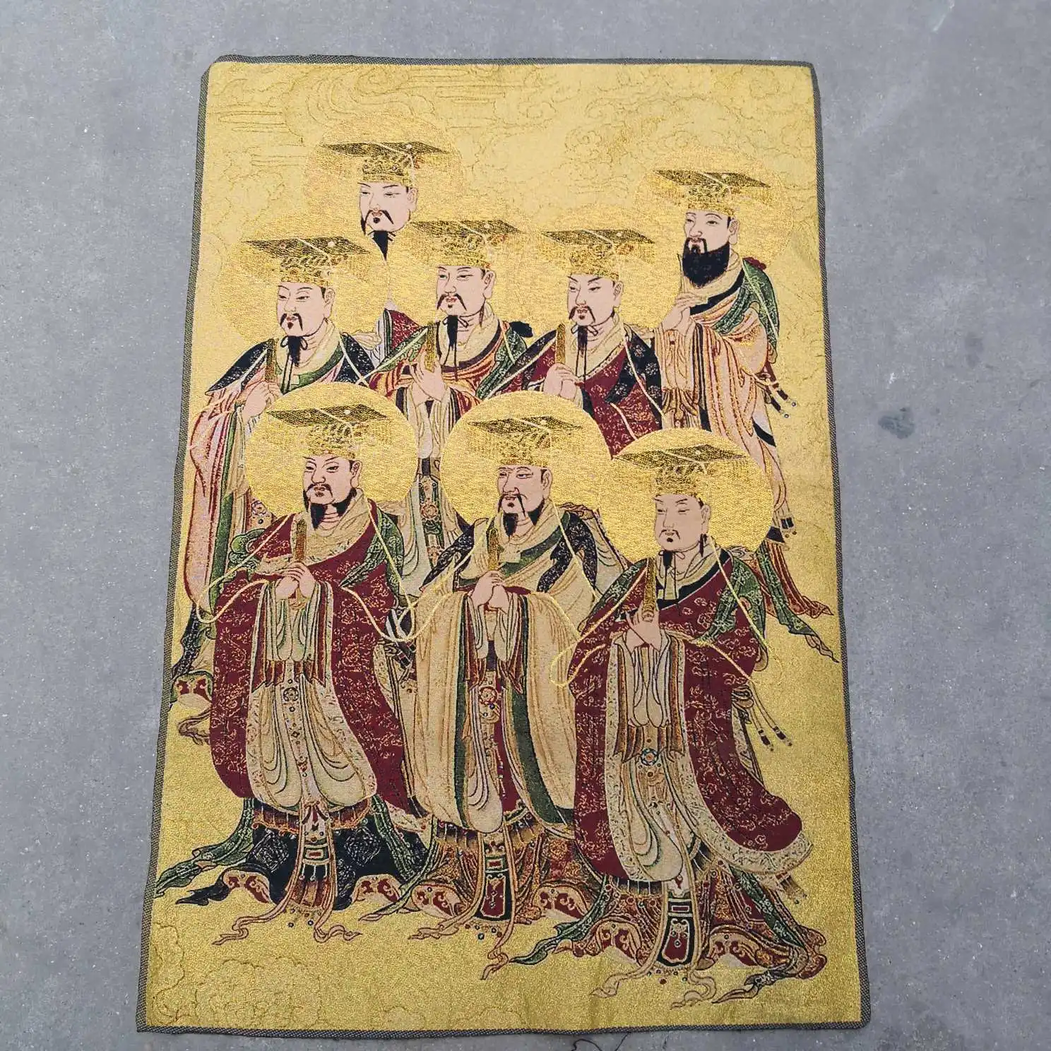 

Fine Thangka Brocade Painting Su Embroidery Embroidery Painting Carp Leaping Dragon Gate