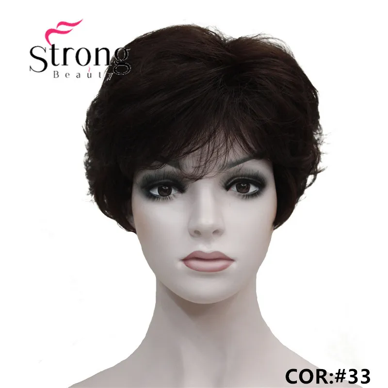 StrongBeauty женские парики пушистые естественные кудрявые короткие синтетические волосы Полный парик 11 цветов