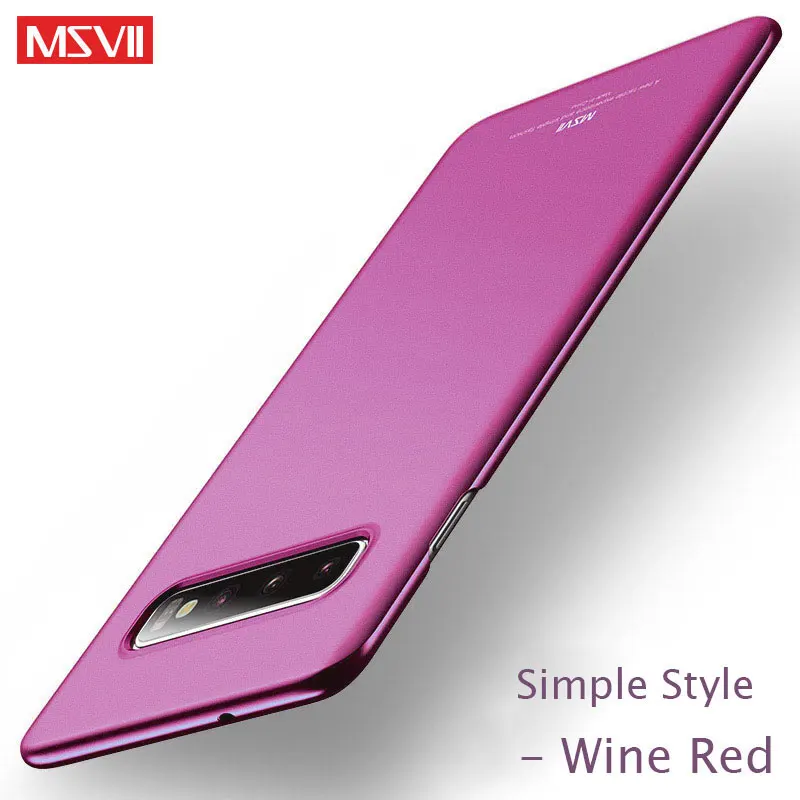 Simple Wine Red Чехол Msvii для samsung Galaxy S10 Plus, чехол с кольцом, тонкий чехол для samsung S10 S10e, чехол-держатель для Galaxy S10 E Lite Plus - Цвет: Simple Wine Red