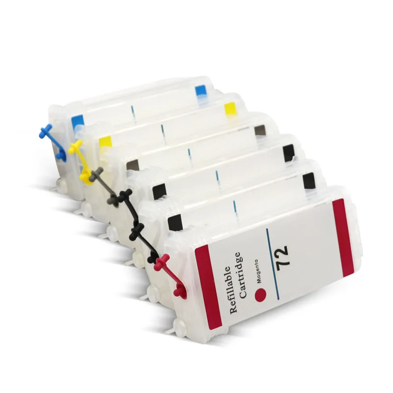 Перезаправляемый картридж с чипом совместимый 6 цветов для HP 72 DesignJet T610 T770 T790T1100