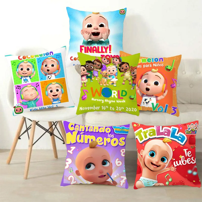 

New 45x45cm Kids Cocomelon Pillow Case Cover Pillowcase Toys Cushion Cover Pillow Sofa Bedding Home Decor Pillowcase For Kids